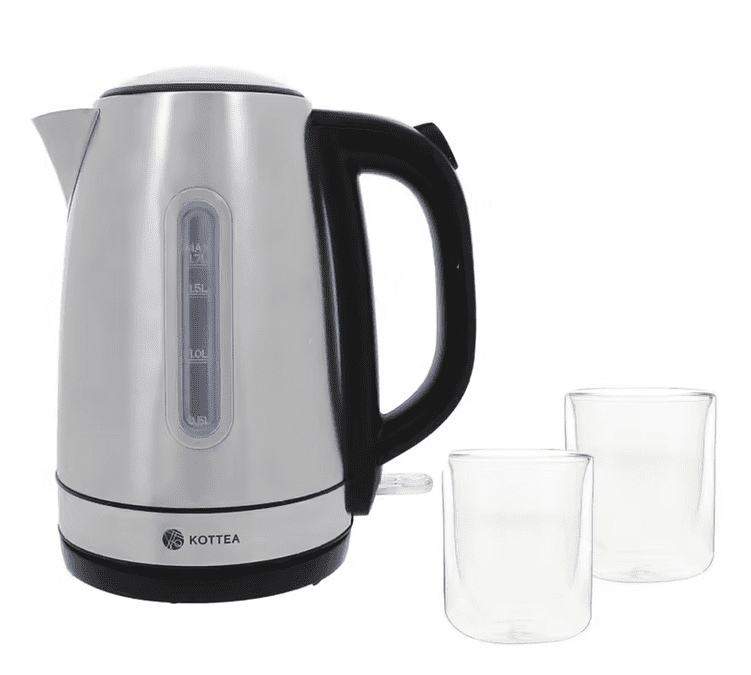 Bouilloire KT101 1.7L Inox + verre Pylano + Offre Cadeau  KOTTEA