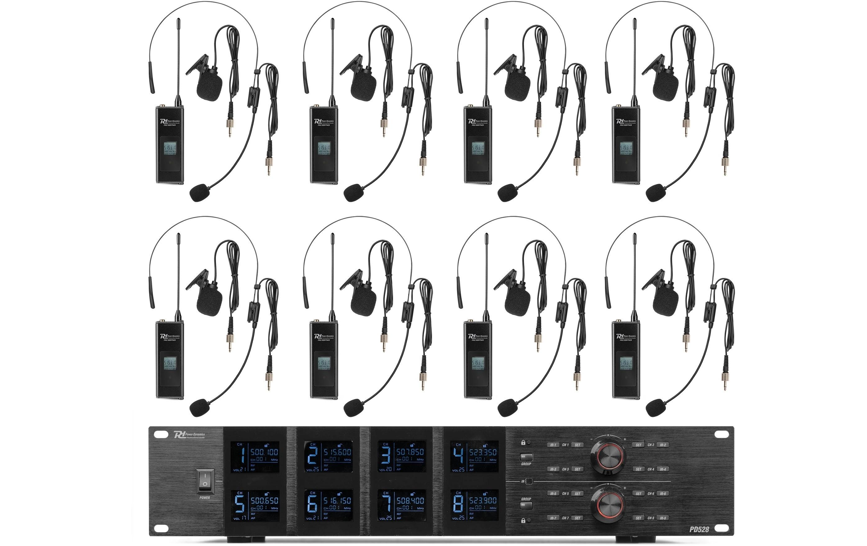 Drahtlossystem PD528B<br>Funksystem mit 8 Bodypacks