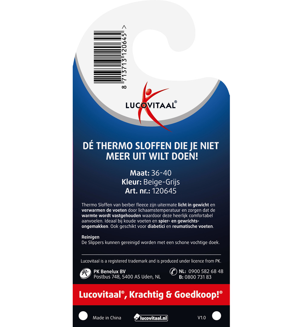 Lucovitaal Thermo Berber Slof 36-40 (1 paar)