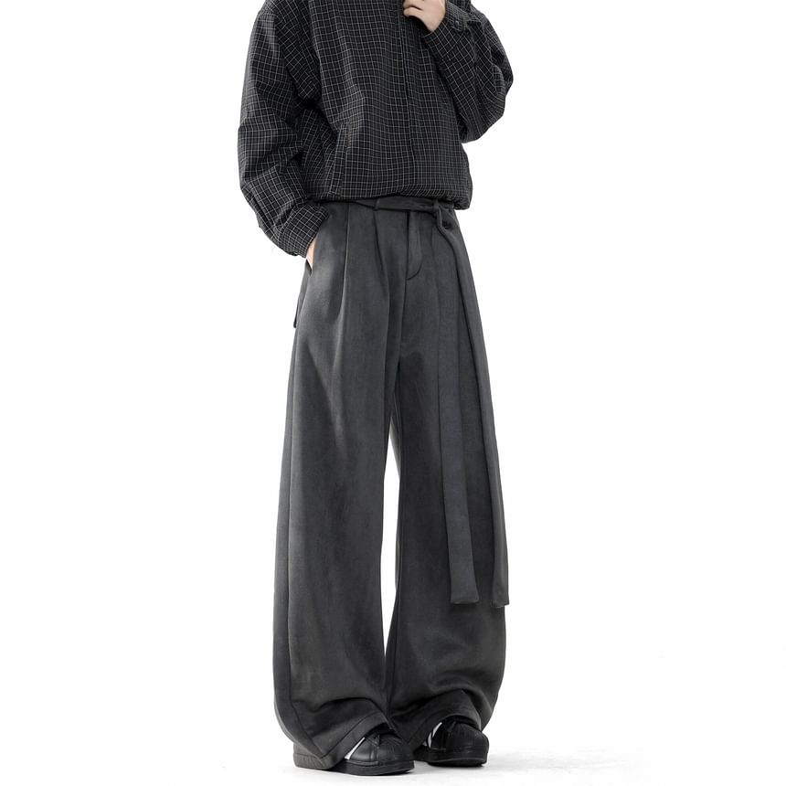 Chuoku - Mid Rise Plain Wide Leg Broek