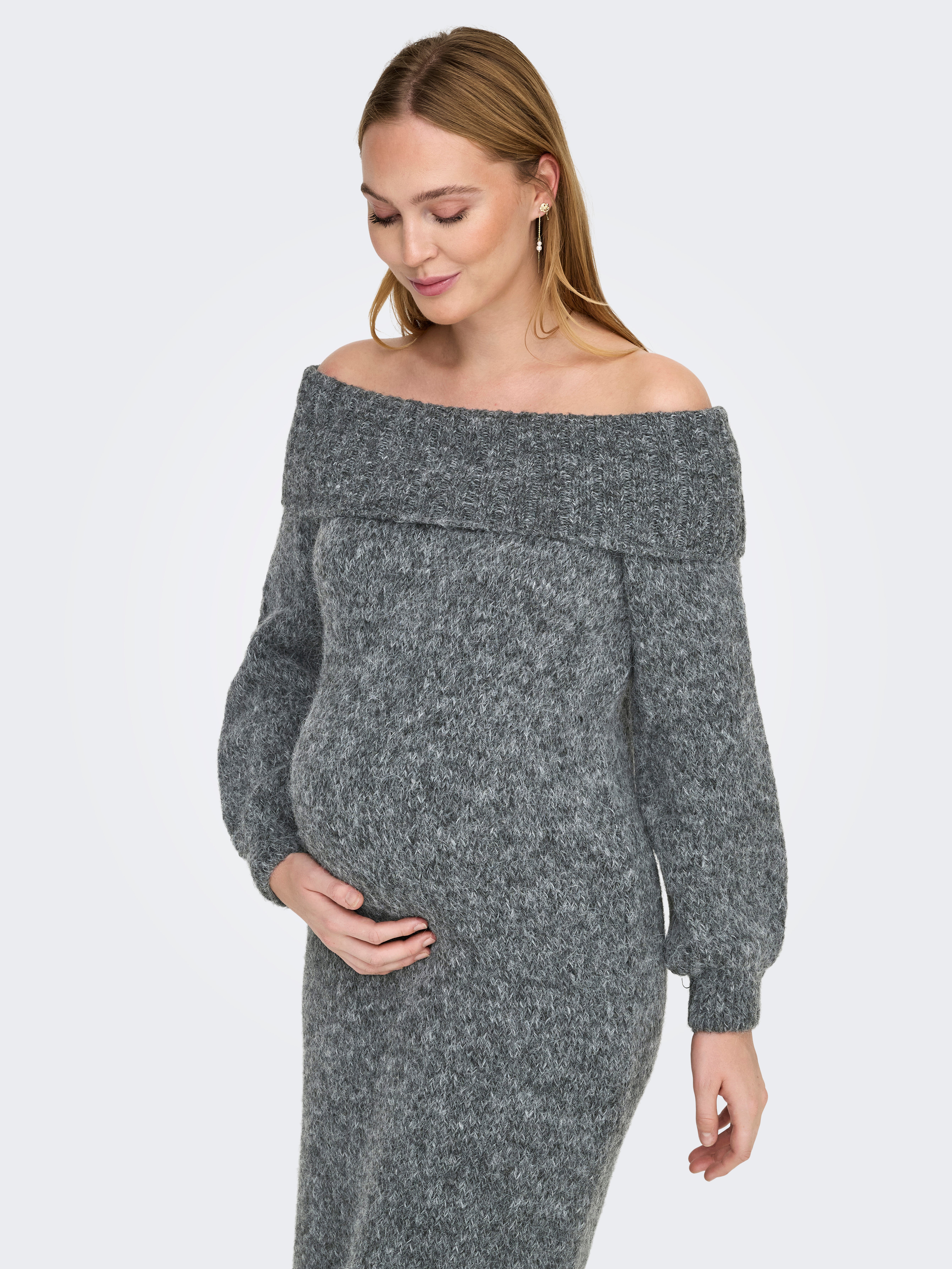 OLMMARIE Midikleid Medium Grey Melange