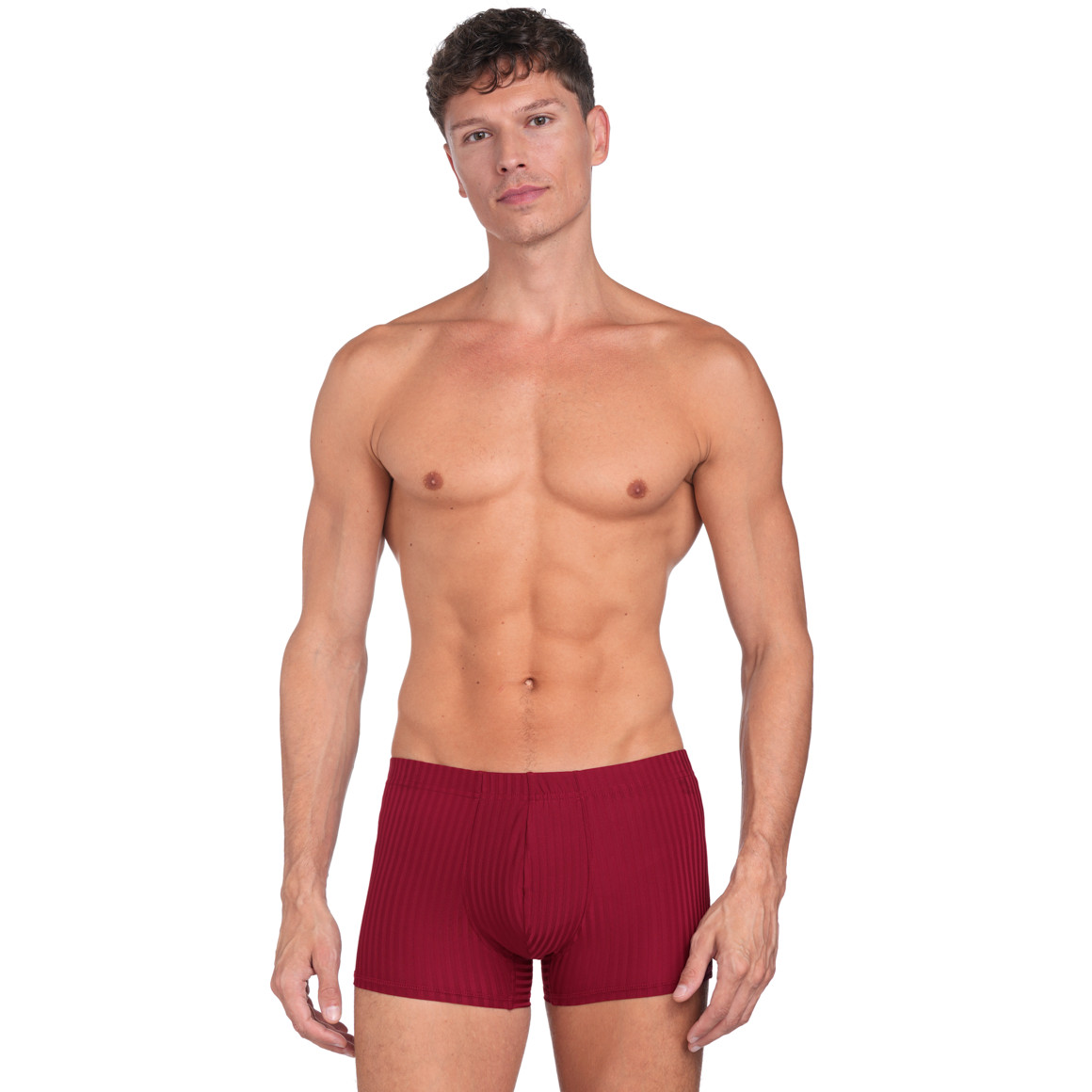 VanVaan Herren Mikrofasershorts mit Streifen dunkelrot