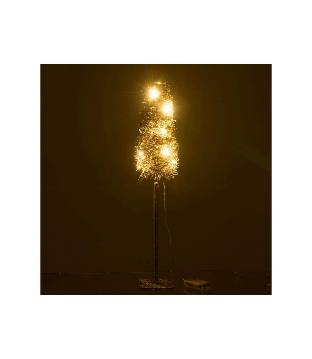Paris Prix - Statuette Déco Led arbre De Noël Givre 58cm Marron