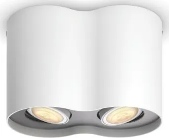 Philips Hue White ambiance Pillar - Spotlys - LED-lyspære x 2 - GU10 - total: 10 W (tilsvarende 100 W) - varmt til køligt hvidt lys - 2200-6500 K - hvid
