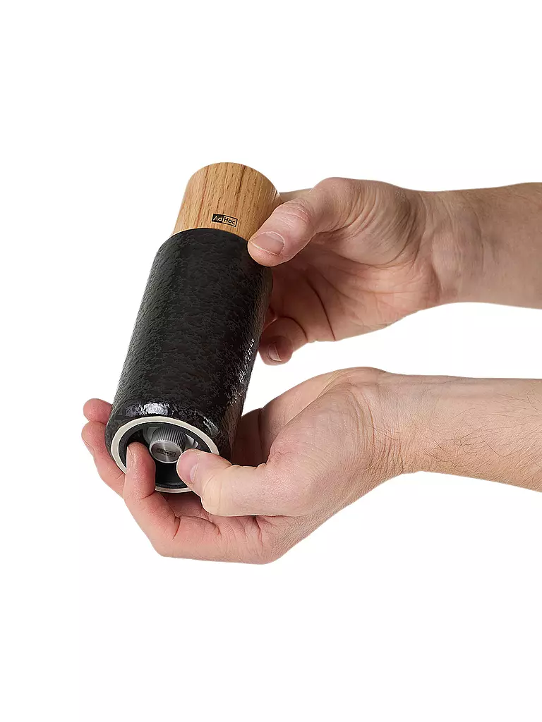AD HOC Salz- / Pfeffermühle YARA 18cm Keramik Black / Holz schwarz