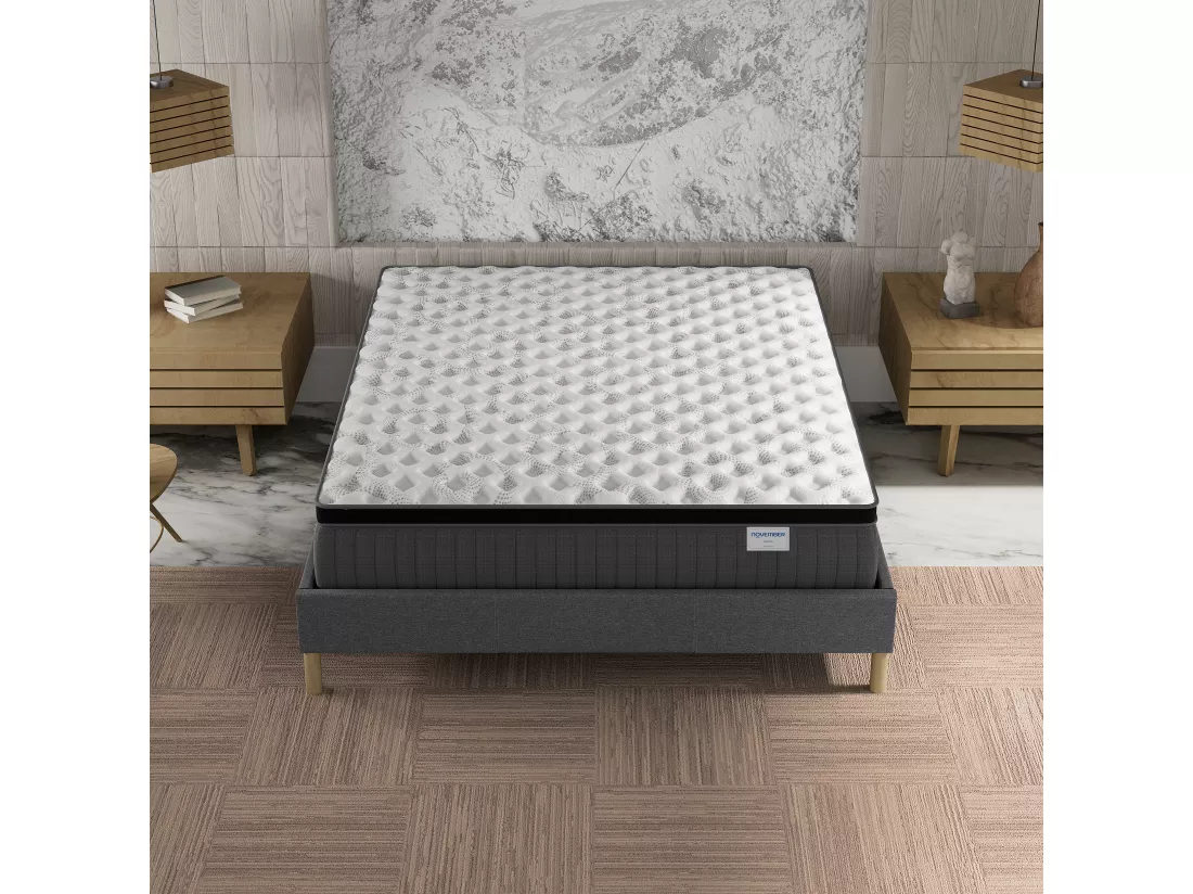 Matelas 160x200 cm - Ressorts ensachés et mousse mémoire de forme-Épaisseur 30cm