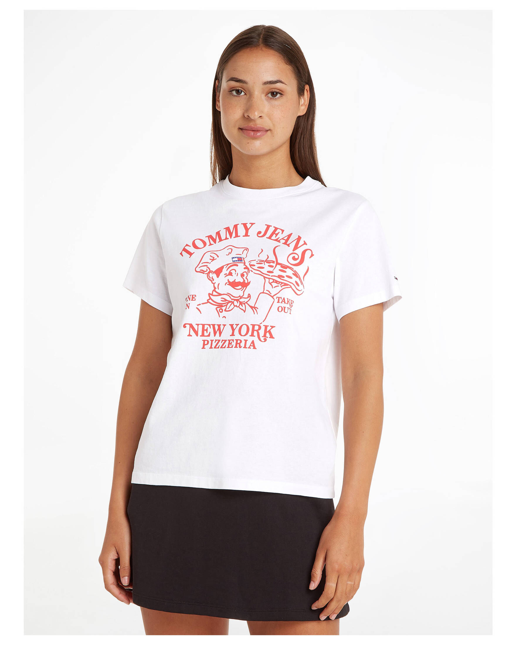 Tommy Jeans| Damen T-Shirt TJW RLXD TJ BEST PIZZA SS
