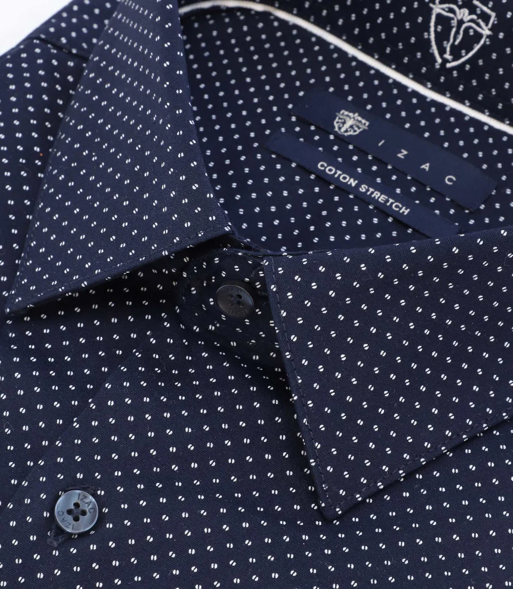 Chemise ville à motifs marine