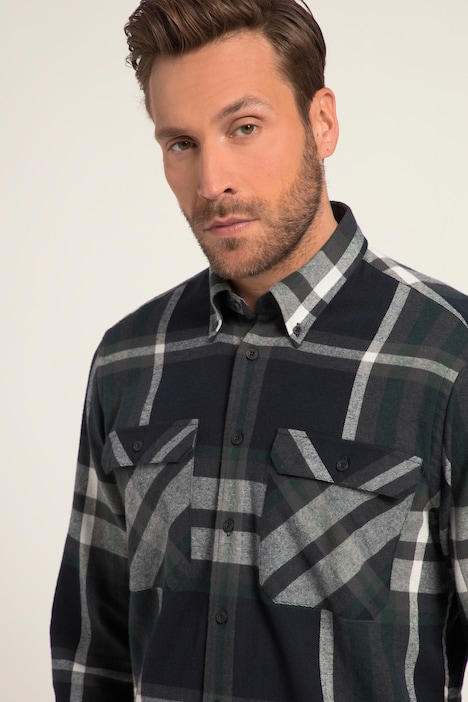 Karo-Flanellhemd, Langarm, Buttondown-Kragen, Modern Fit