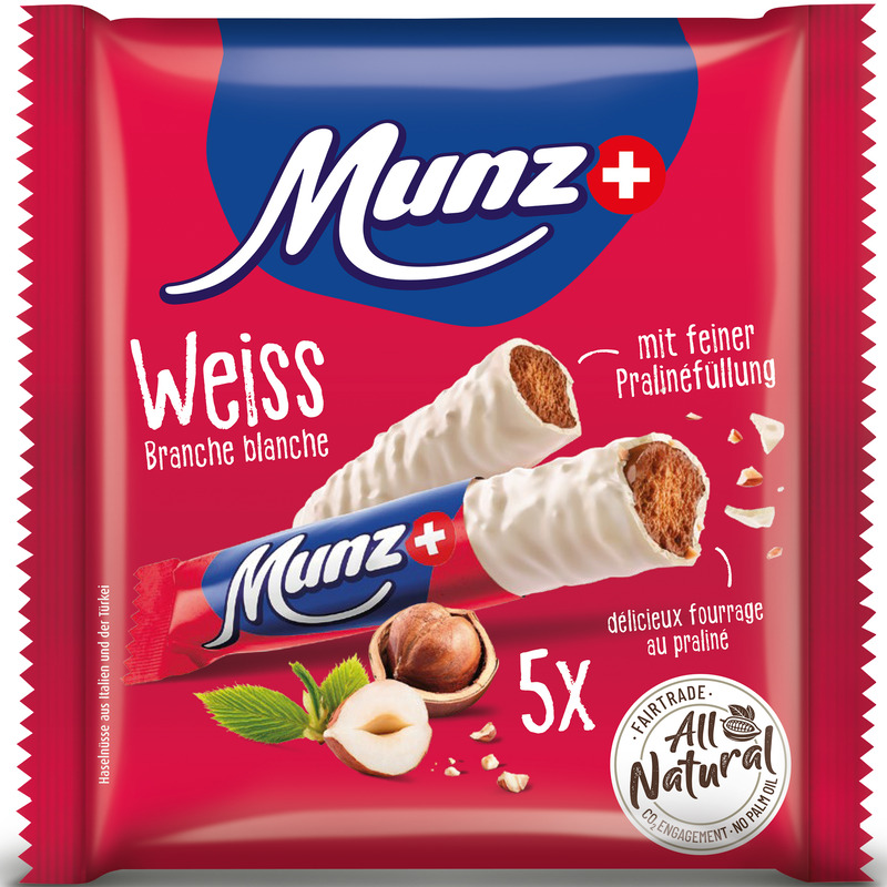 Munz Schokoladenriegel Weiss, 23 g, 5 Stück