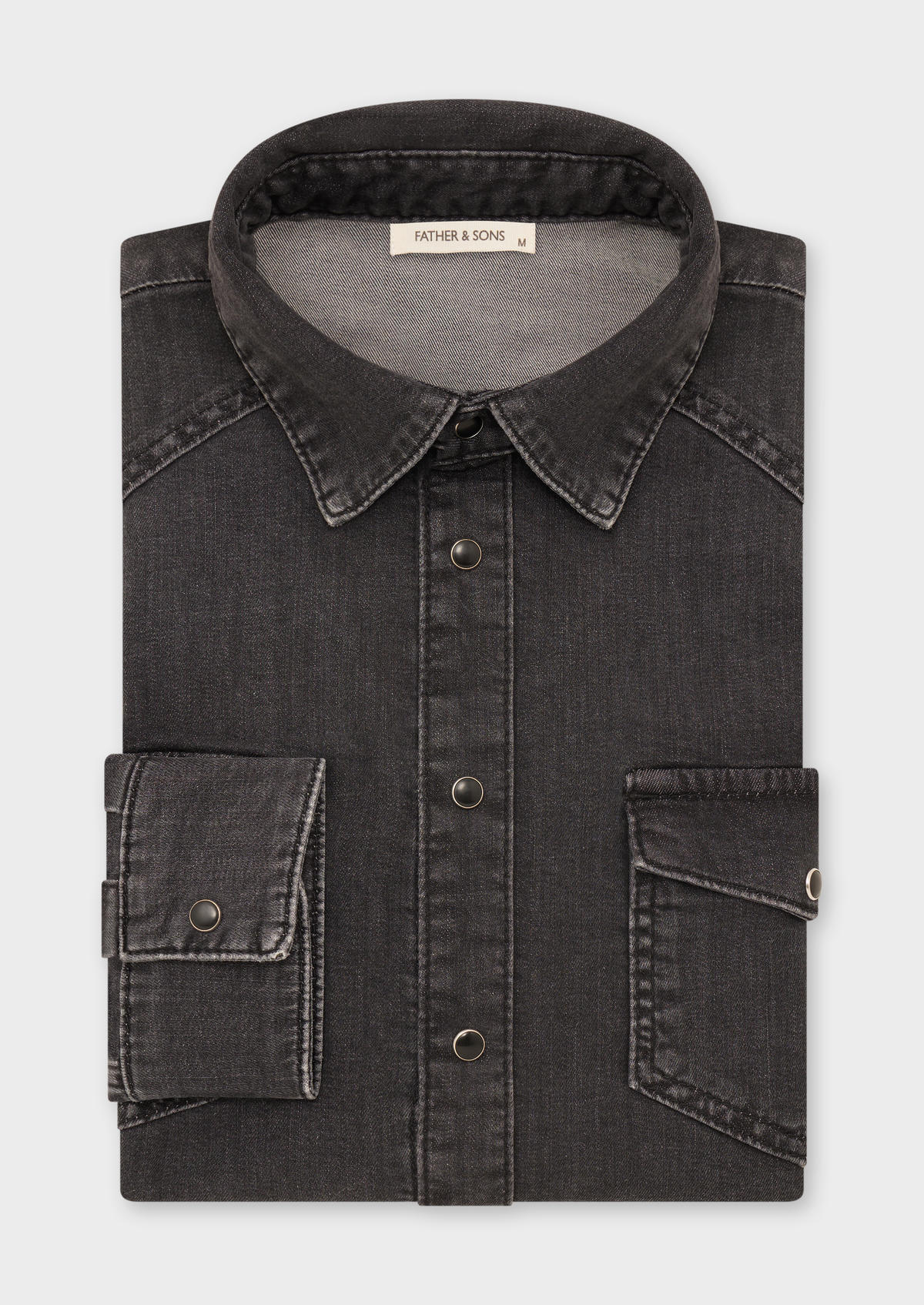 Chemise sport Slim en coton denim uni noir