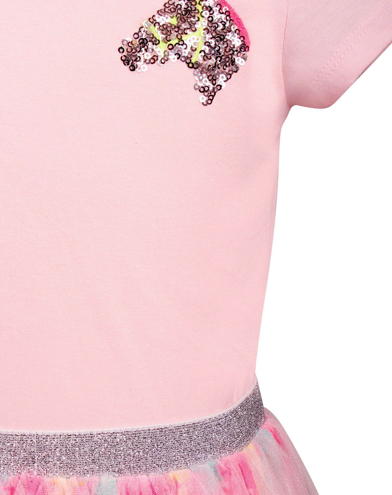 Kurzarmkleid PONY mit Pailletten in rose