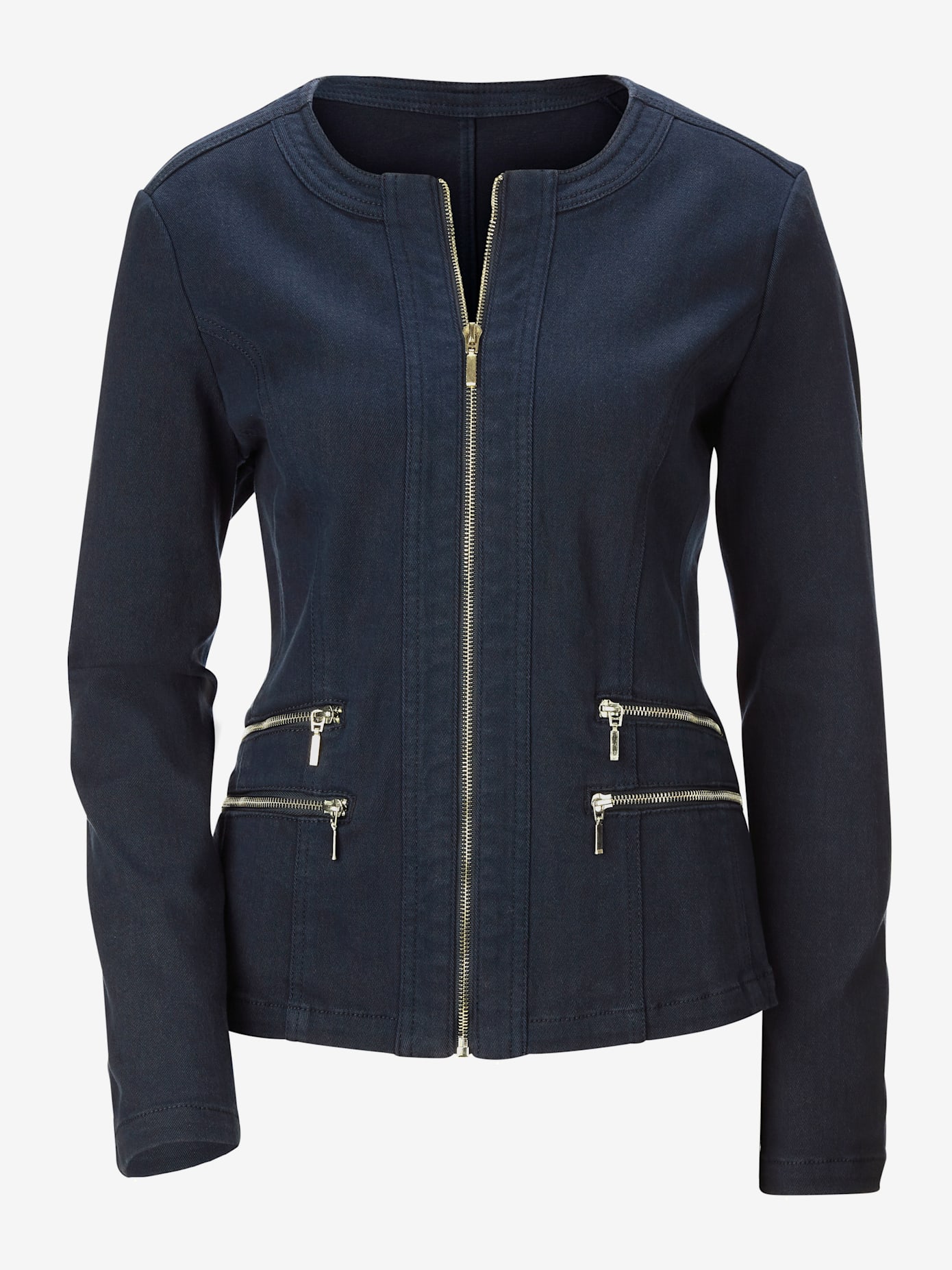 Blazer aspect jean 2 glissières fantaisie poches