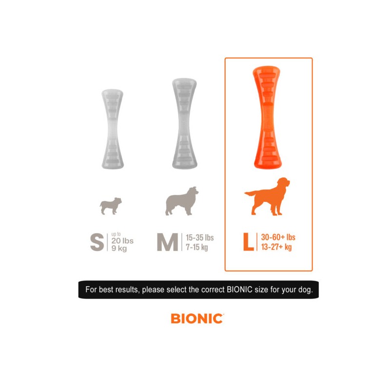 Brinquedo interativo para cães BIONIC Urban Stick, tamanho G, 26 cm