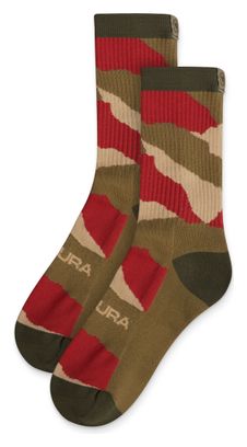 Chaussettes Endura Peak Camo Vert/Rouge