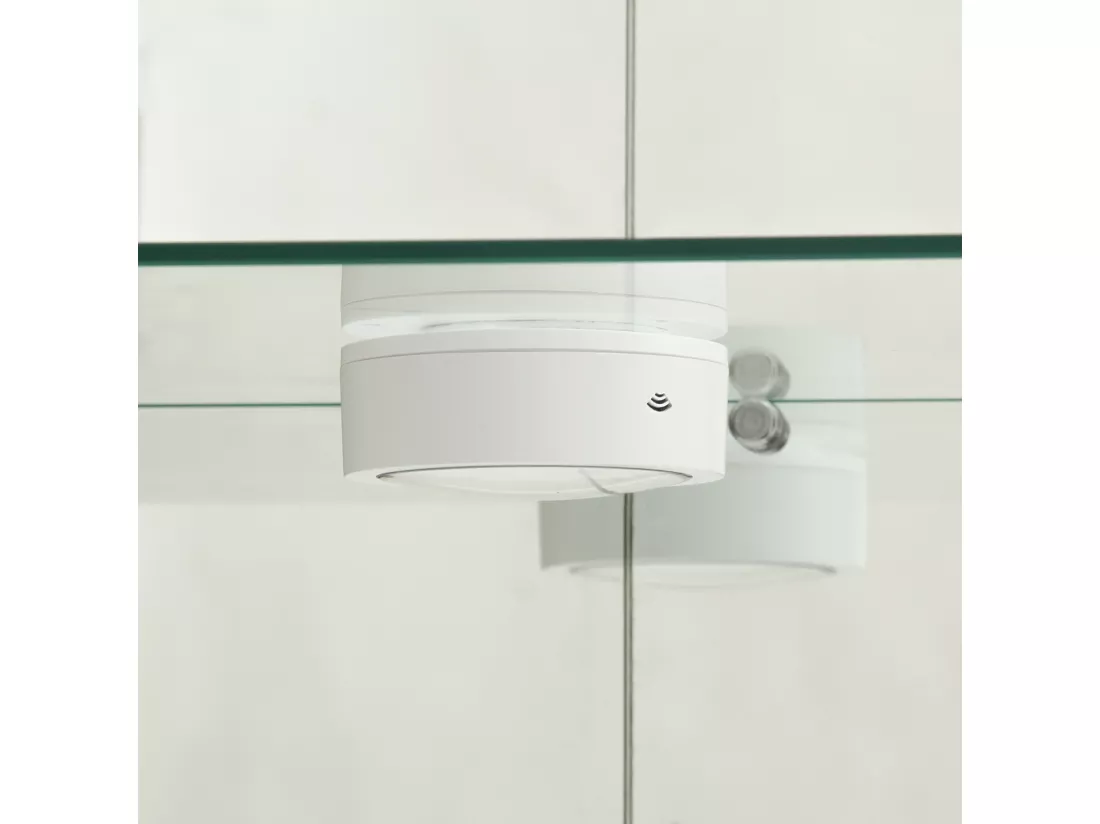 Vitrine en verre 163.9 x 36.49 x 80.49 cm,avec étagères et éclairage LED, armoire de curiosités à double porte