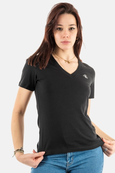tee shirt calvin klein jeans micro monologo slim beh ck black