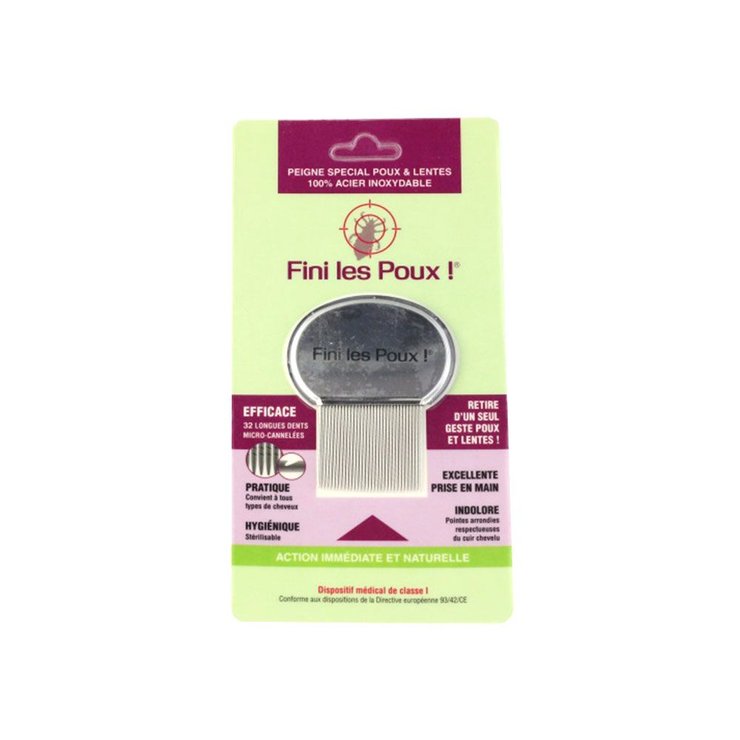Peigne special poux et lentes 100% acier inoxydable Adp Laboratoire
