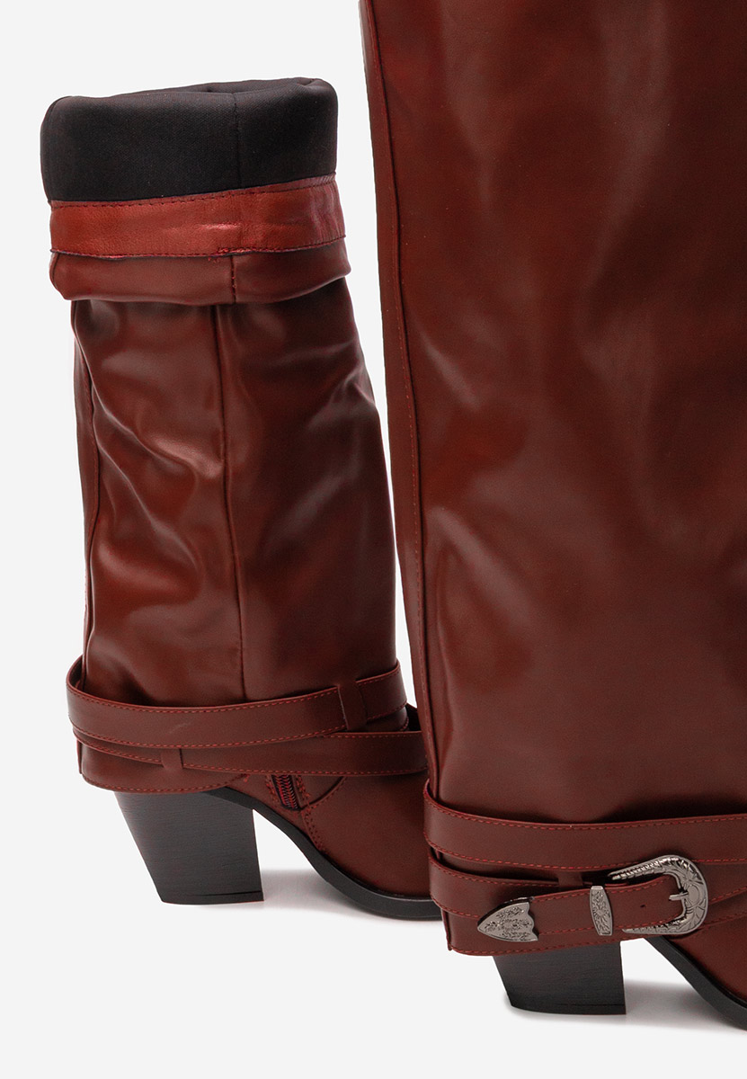 Bottes à talon carré bordeaux Bretia bordo
