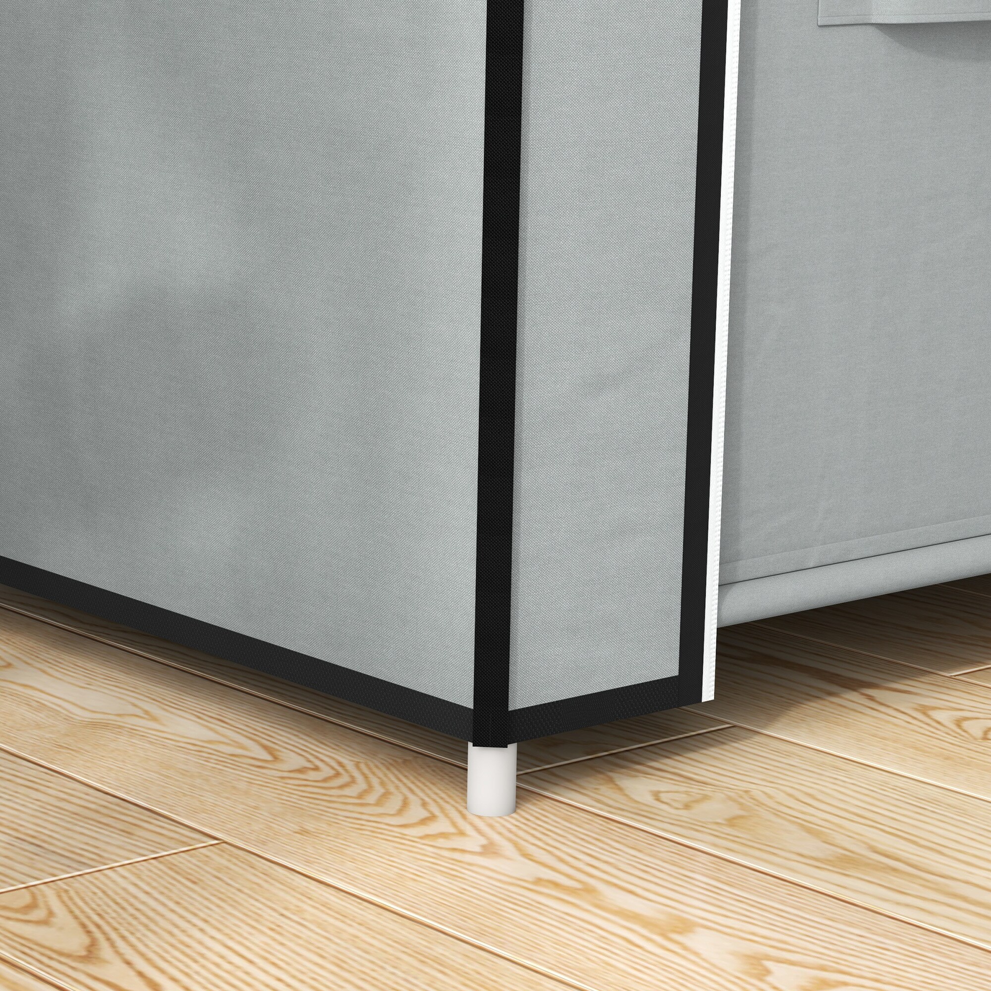 HOMCOM Stoffkleiderschrank mit Reißverschlusstüren grau 83L x 42,5B x 162,5Hcm