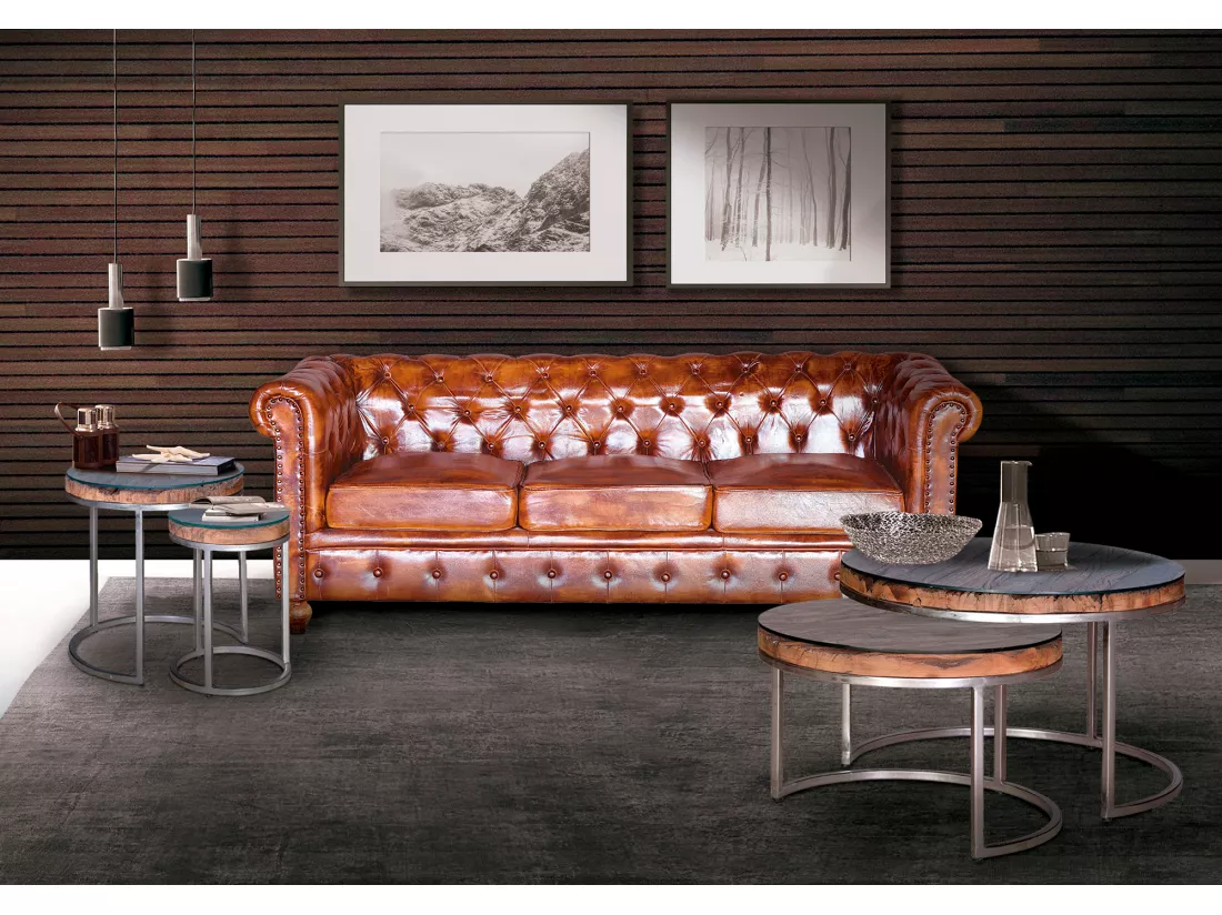 FAUTEUIL CHESTER 3 PLACES Marrón.Giner y Colomer.76x85x200