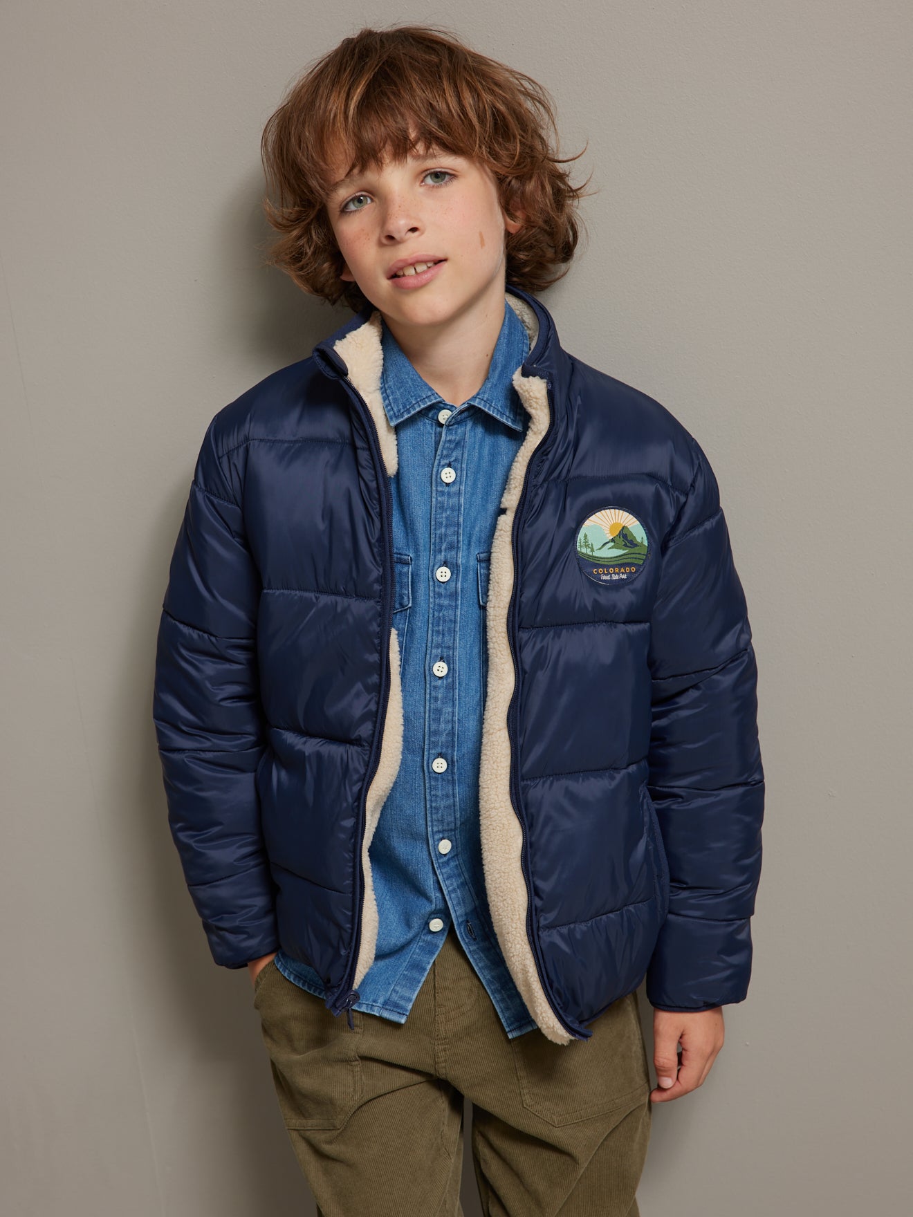 Blouson réversible Garçon plumes et duvet