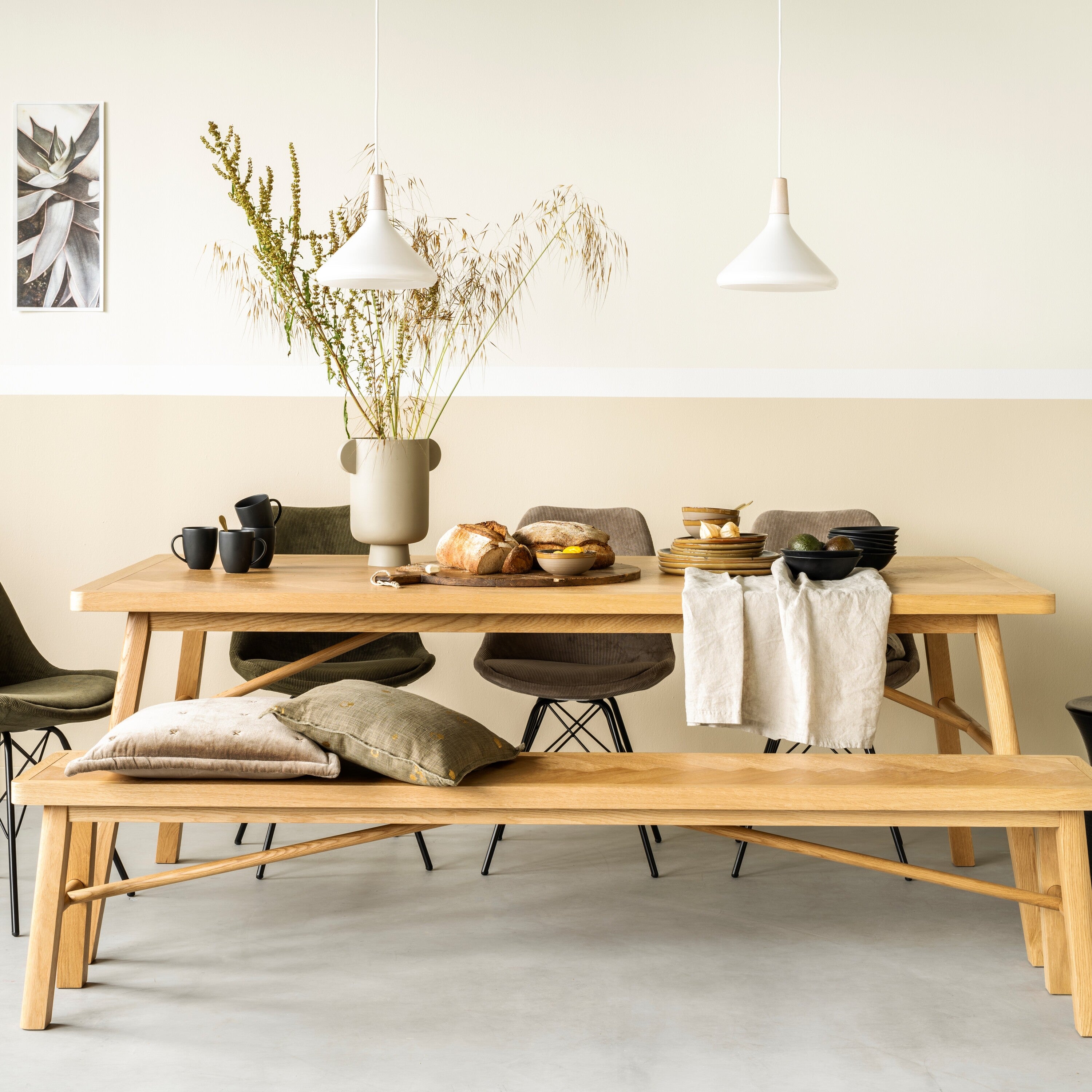 by fonQ  Tekla Eettafel Visgraat - 200 x 100 cm - Oak