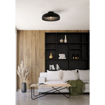Eglo plafondlamp Mogano Ø 40 cm mat zwart