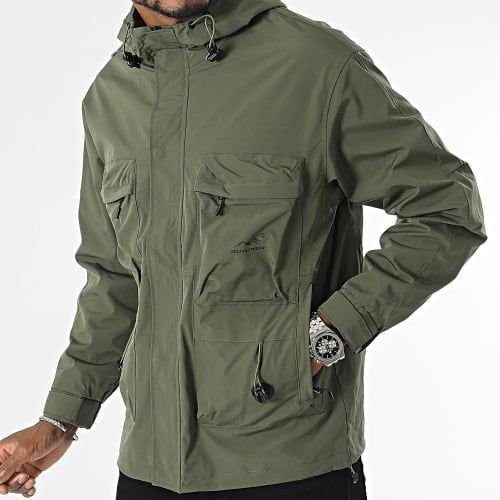 Veste Zippée Capuche Vert Kaki