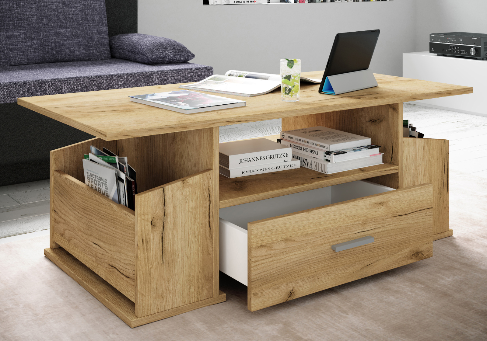 Couchtisch JUNATA - Honig Eiche - 110 cm breit