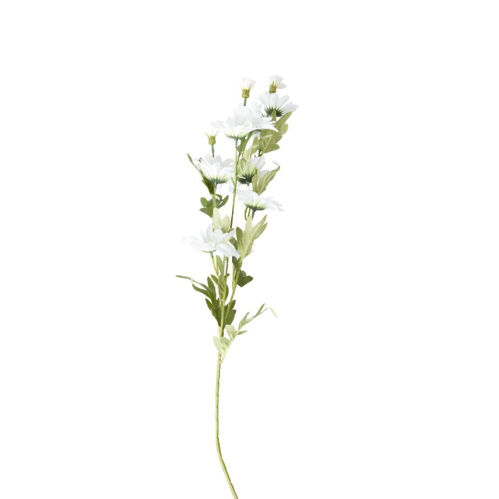 Fleur artificielle 3 tiges marguerite blanche H75cm