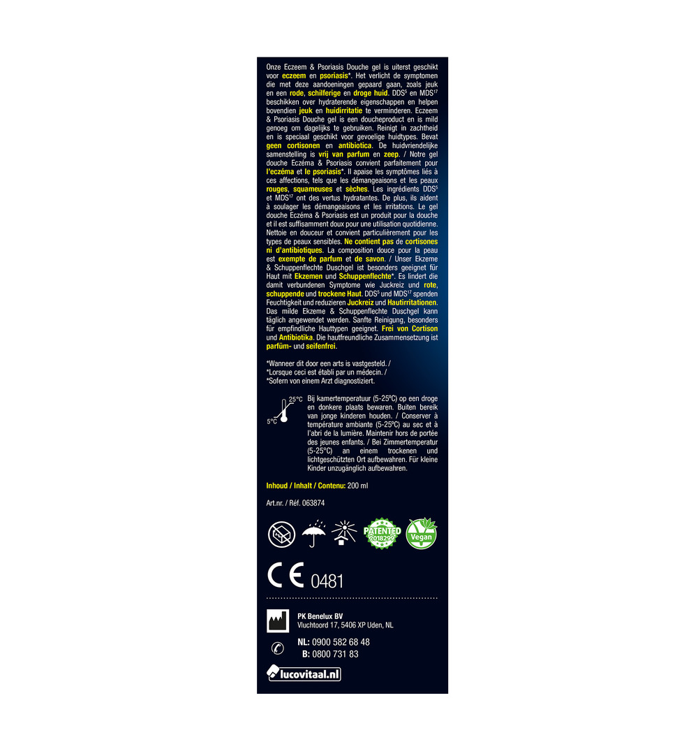 Lucovitaal Eczeem Psoriasis Douchegel (200 ml)