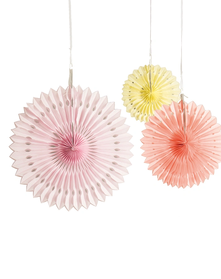 Wabenpapier BLUMEN 3er-Pack (Farbe: rosa/gelb)