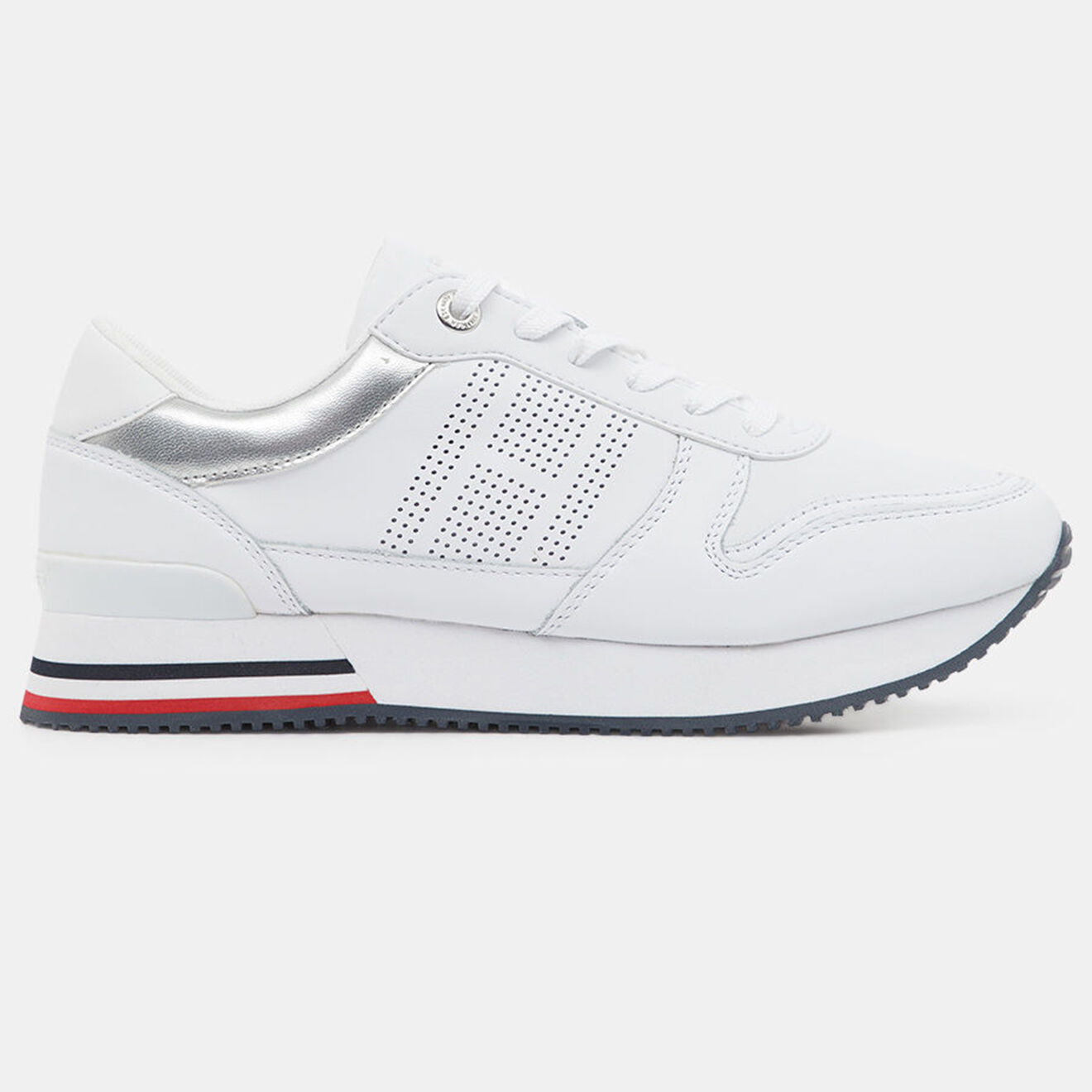 Tommy Hilfiger Baskets running compensées en Cuir Active blanches