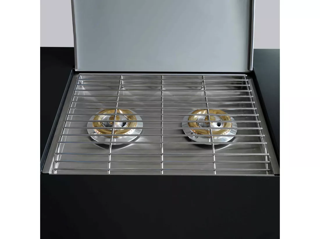 Meuble gazinière 2 brûleurs pour cuisine extérieure
