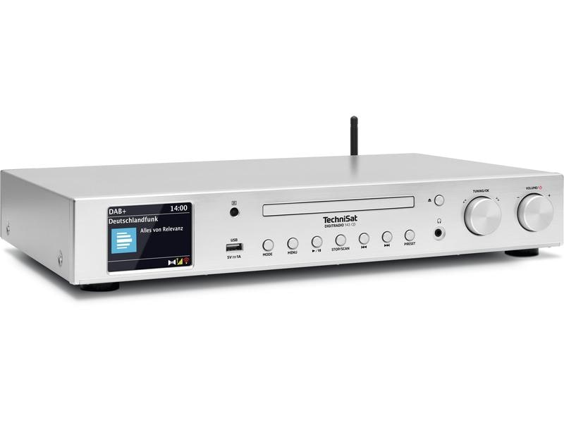 Technisat Radio-Tuner DigitRadio 143 CD V3 Silber HiFi-Komponente für DAB Empfang mit Streaming-Funktionen und CD-Player