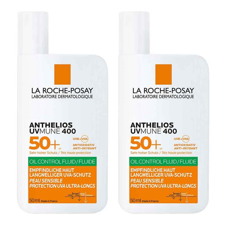 La Roche Posay Anthelios Oil Control Fluid Uvmune 400, 2x50 ml