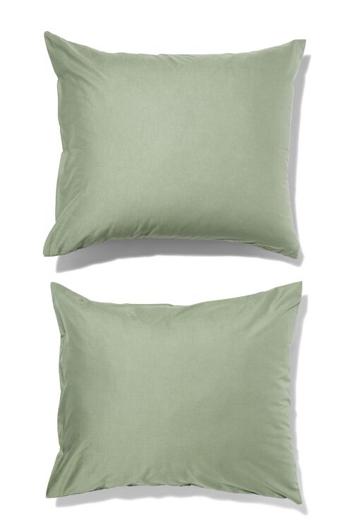 2 taies d’oreiller coton doux 60x70 vert