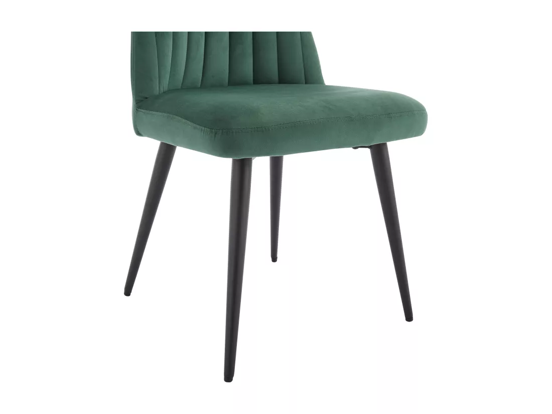 Lot de 6 chaises en velours et métal noir - Vert - ELEANA
