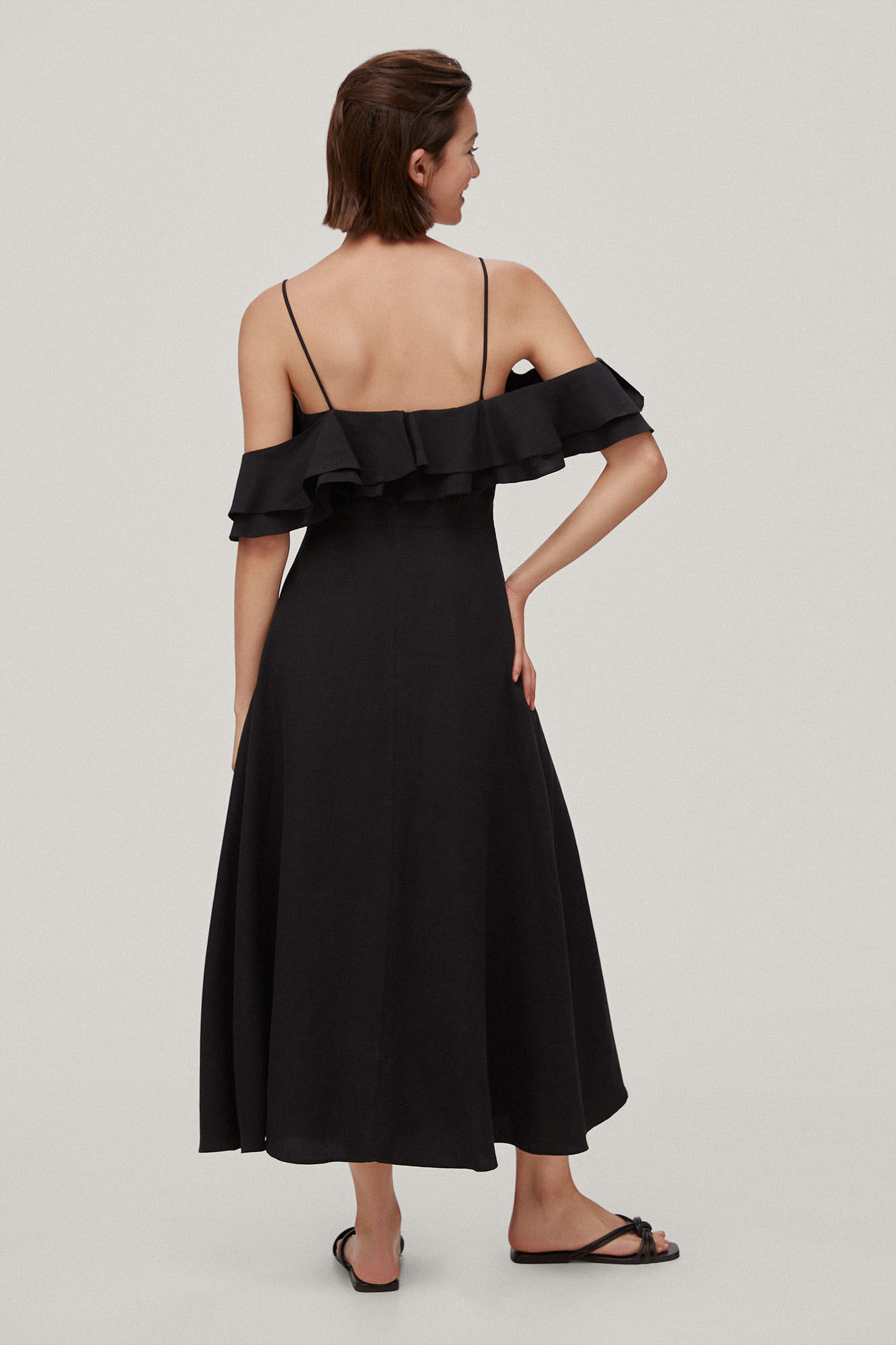 Vestido fluido voador - Preto