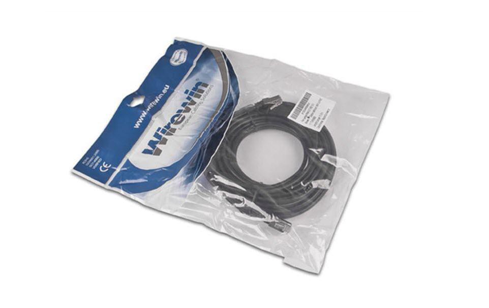 Patchkabel RJ-45 - RJ-45, Cat 5e, F/UTP, 50 m, Schwarz<br>Cat.5e-Patchkabel, 0.3 m