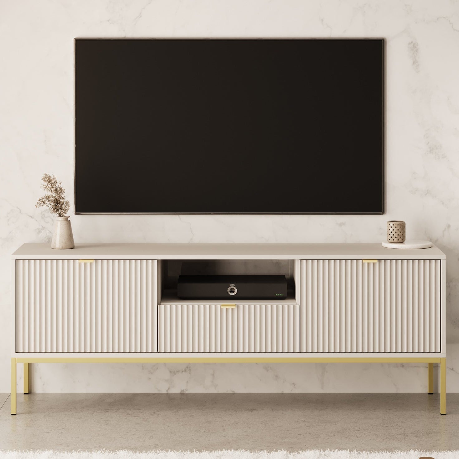 Navil 2 - TV-Meubel - Beige - 154x39x56 cm