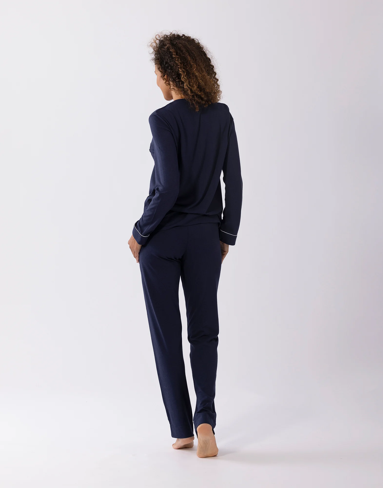INTEMP A02 - Pyjama en coton modal | Bleu