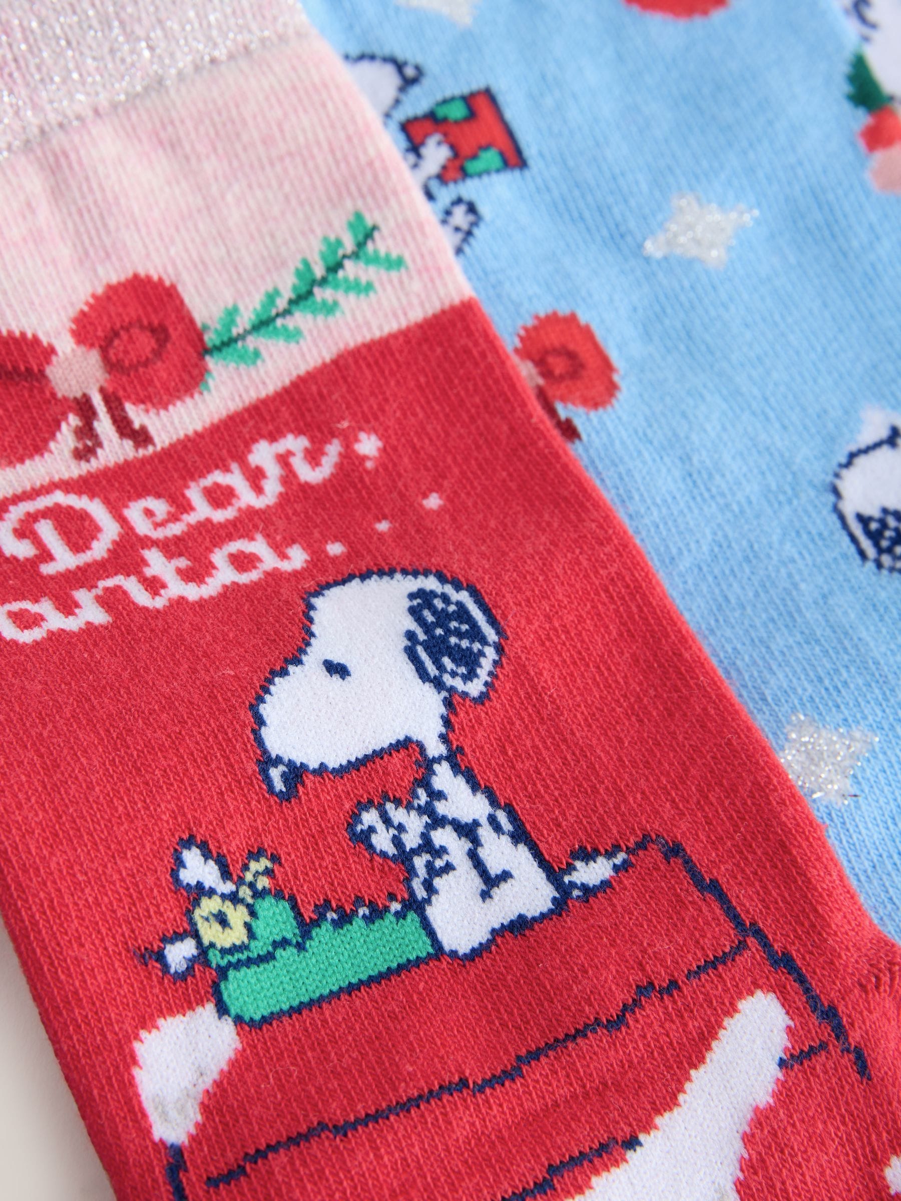 Snoopy License - 4 paar enkelsokken met kerstmotief