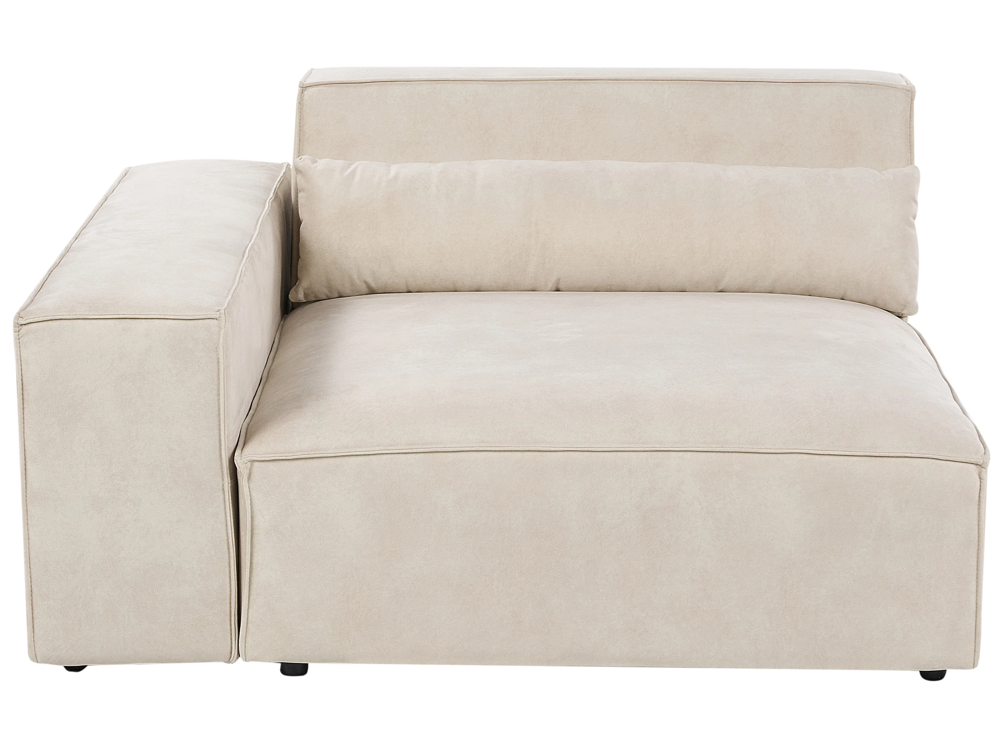 Modulaire bank 2-zits HELLNAR Fluweel Lichtbeige met ottomaan