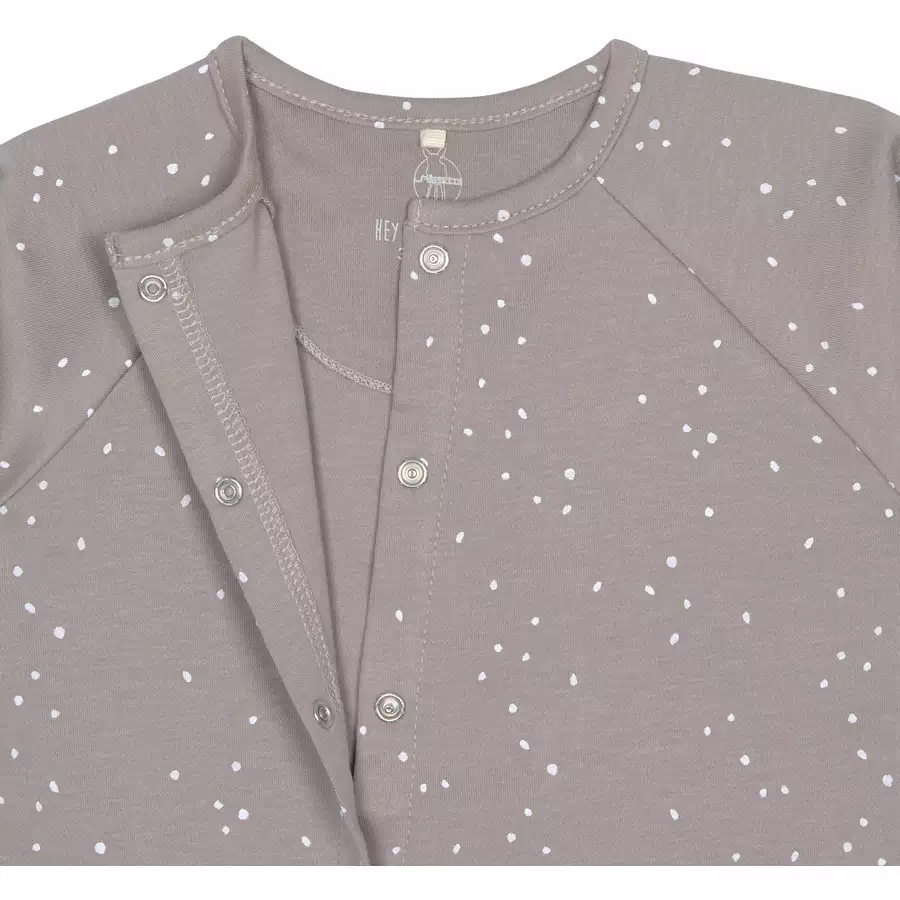 LÄSSIG Baby Schlafanzug mit Füßen Sprinkle taupe