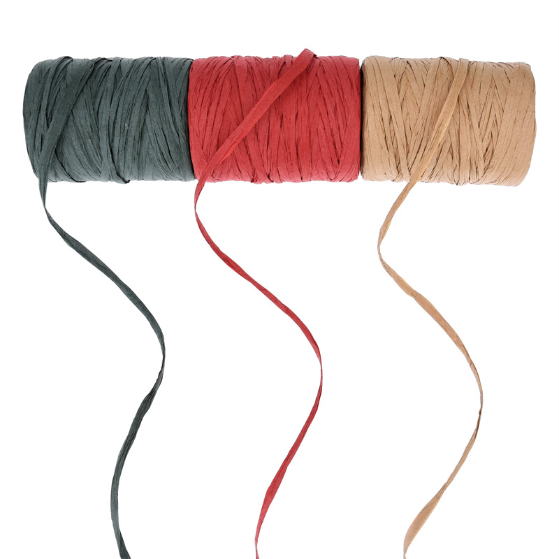 (100m) Raffia Bast Geschenkband DIY Bastel Deko Band - Braun