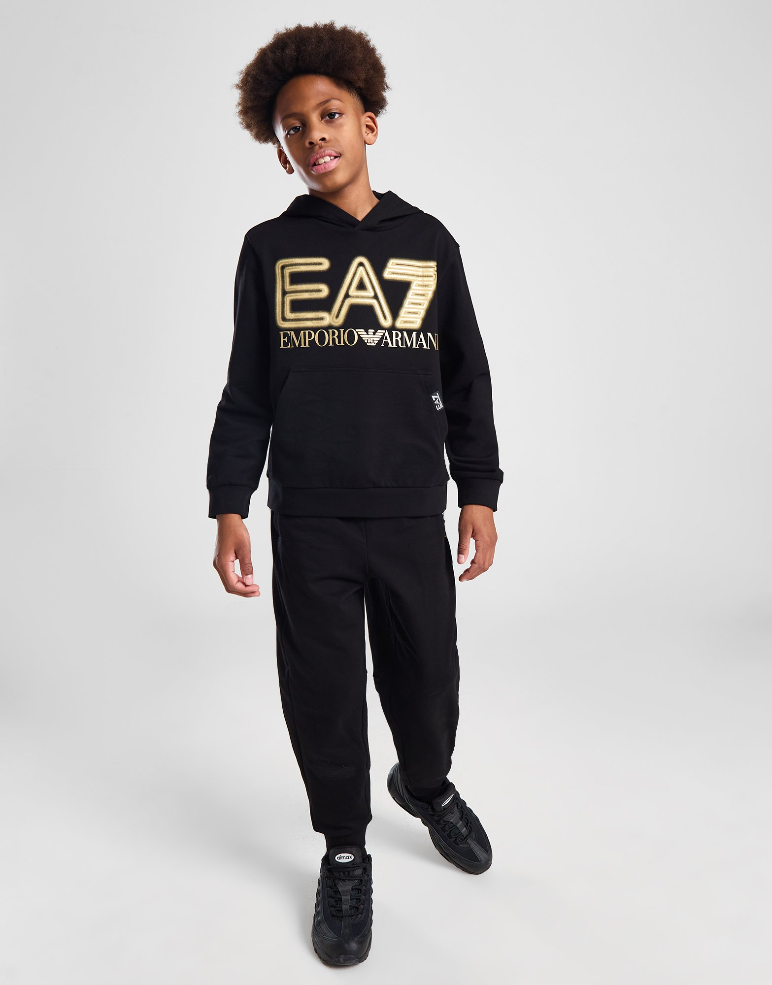 Emporio Armani EA7 Sweat à Capuche Gold Logo Junior