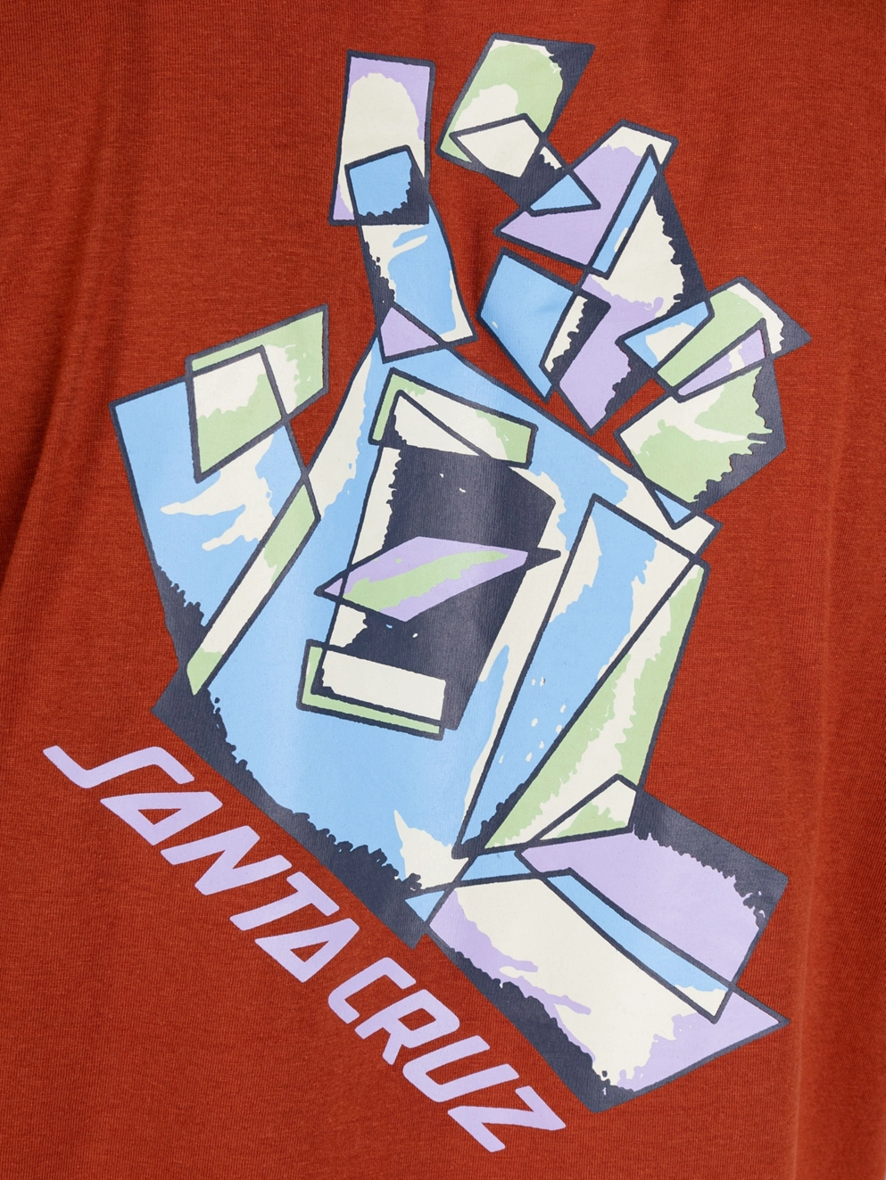 Santa Cruz Screaming Scratched Hand Strip T-Shirt burnt sienna