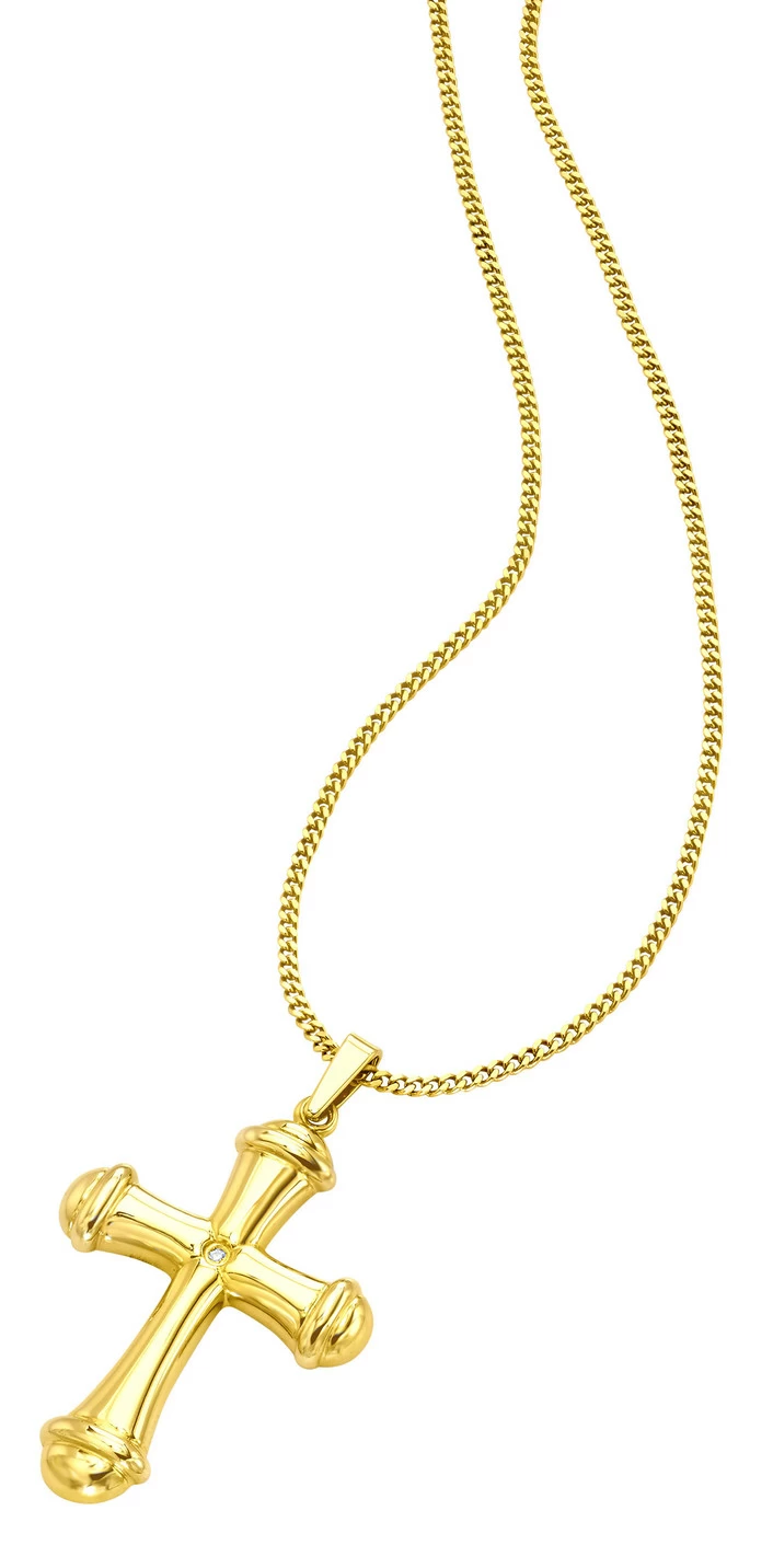Schön ausgearbeiteter Kreuz-Anhänger mit Diamant